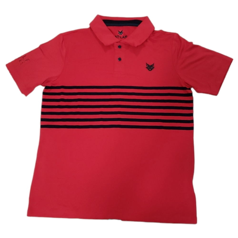 Atlas Premier Red & Black Golf Prfct Polo Shirt Short Sleeve Sz Small